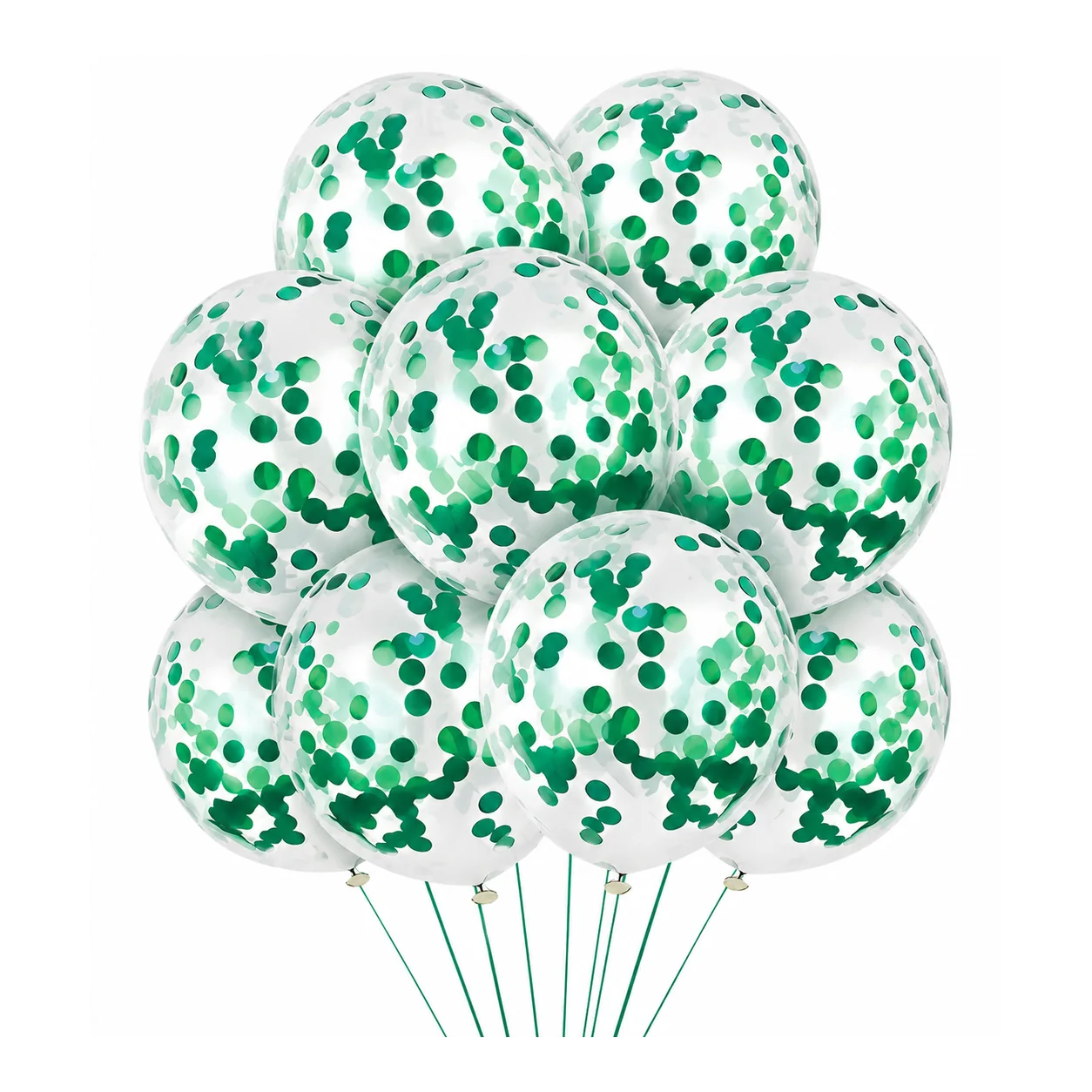 10 inch green confetti balloon detail image