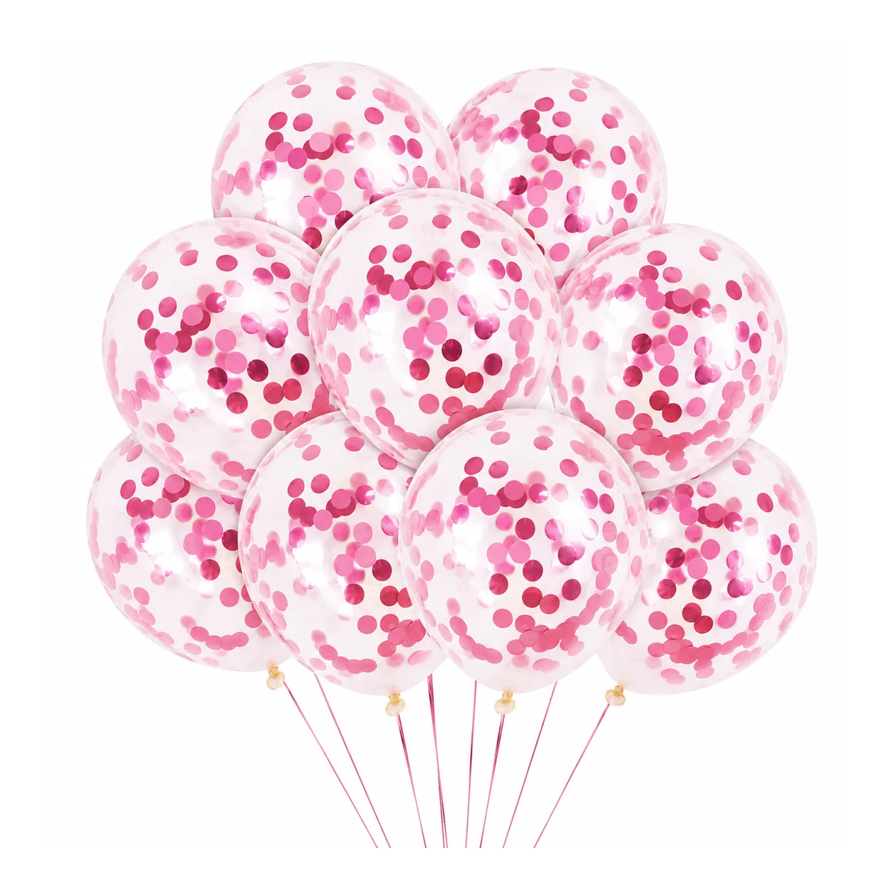 10 inch pink confetti balloon detail image