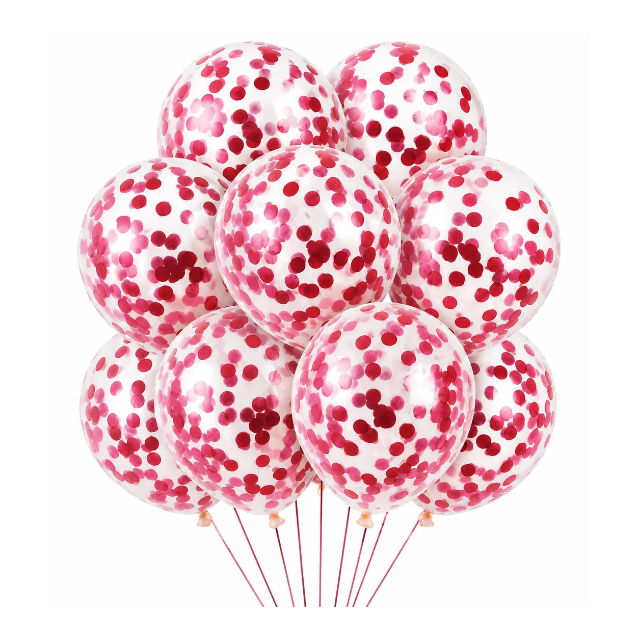 10 inch red confetti balloon detail image
