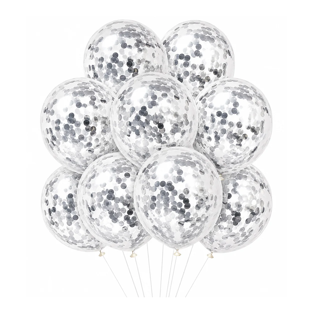 Silver Confetti Balloons