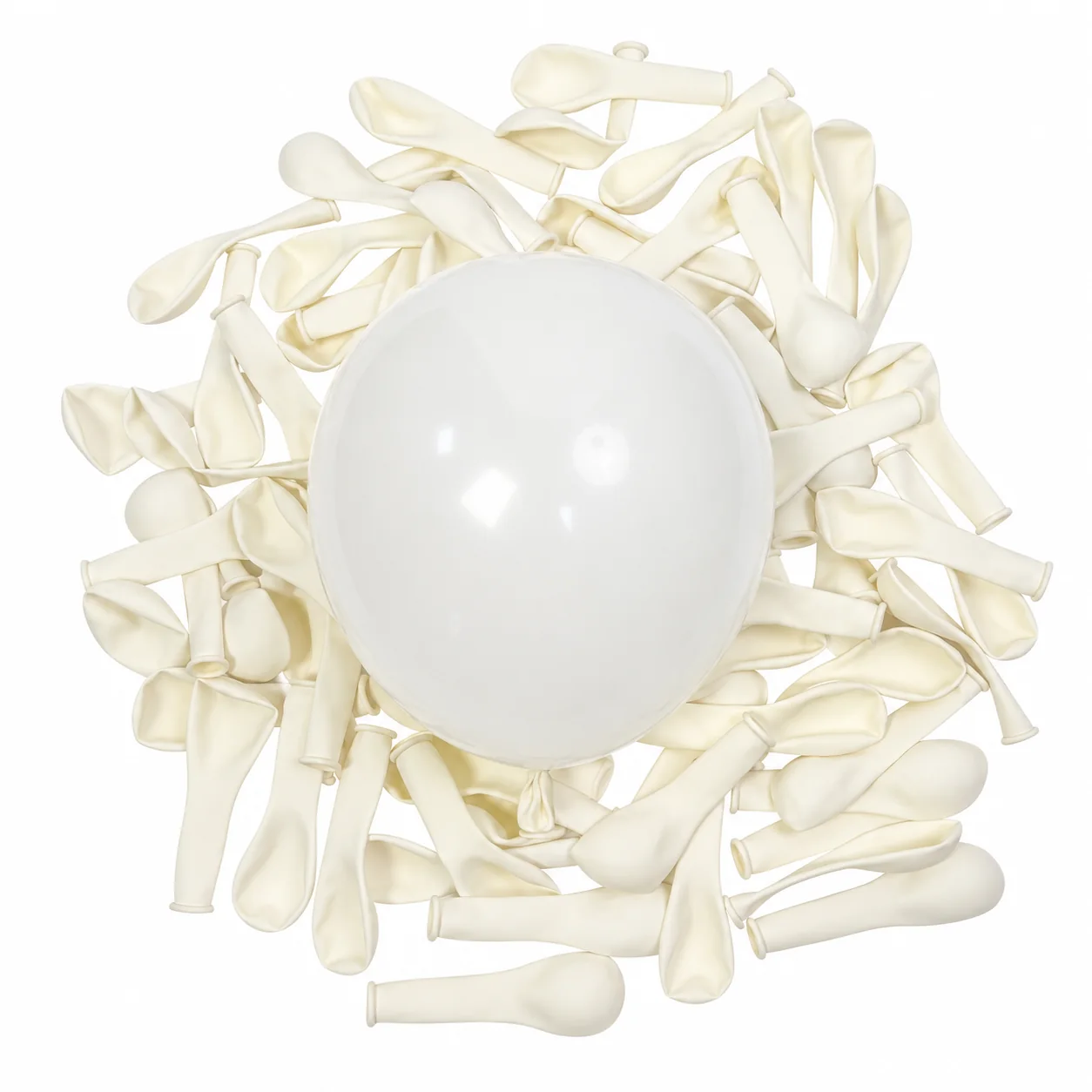 5 inch white matte balloon detail image
