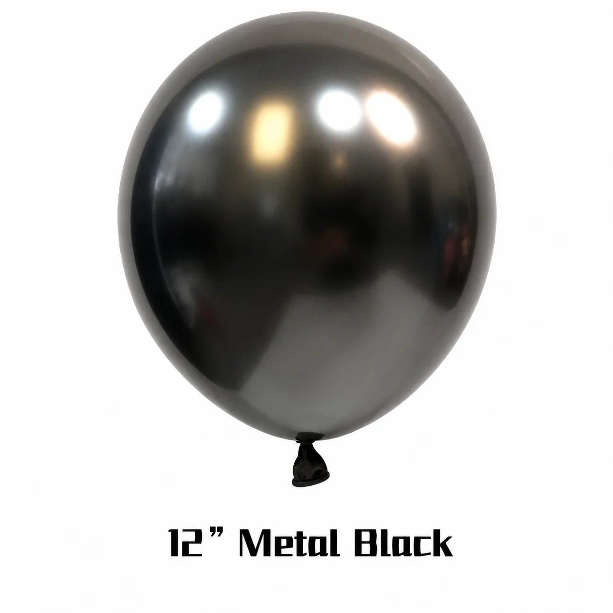 12 inch chrome black metallic balloon detail image