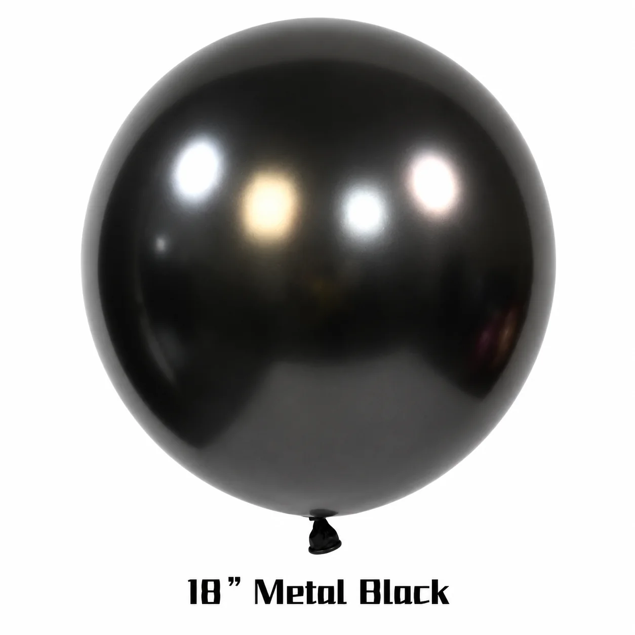 18 inch chrome black metallic balloon detail image