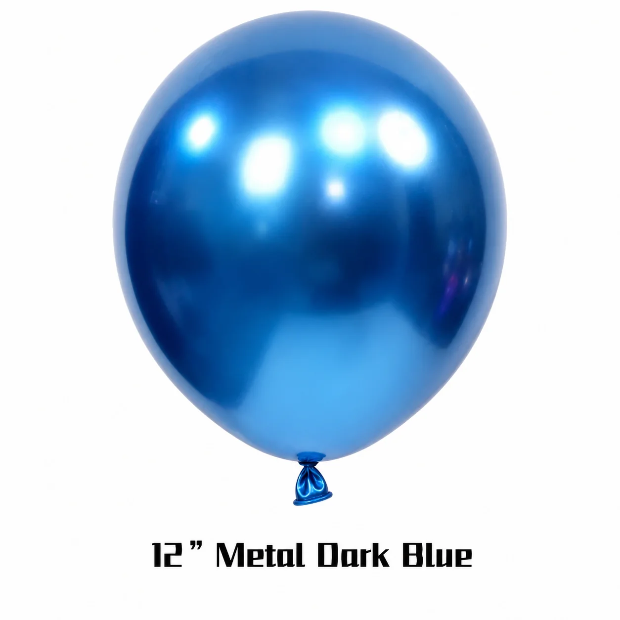 12 inch chrome blue metallic balloon detail image