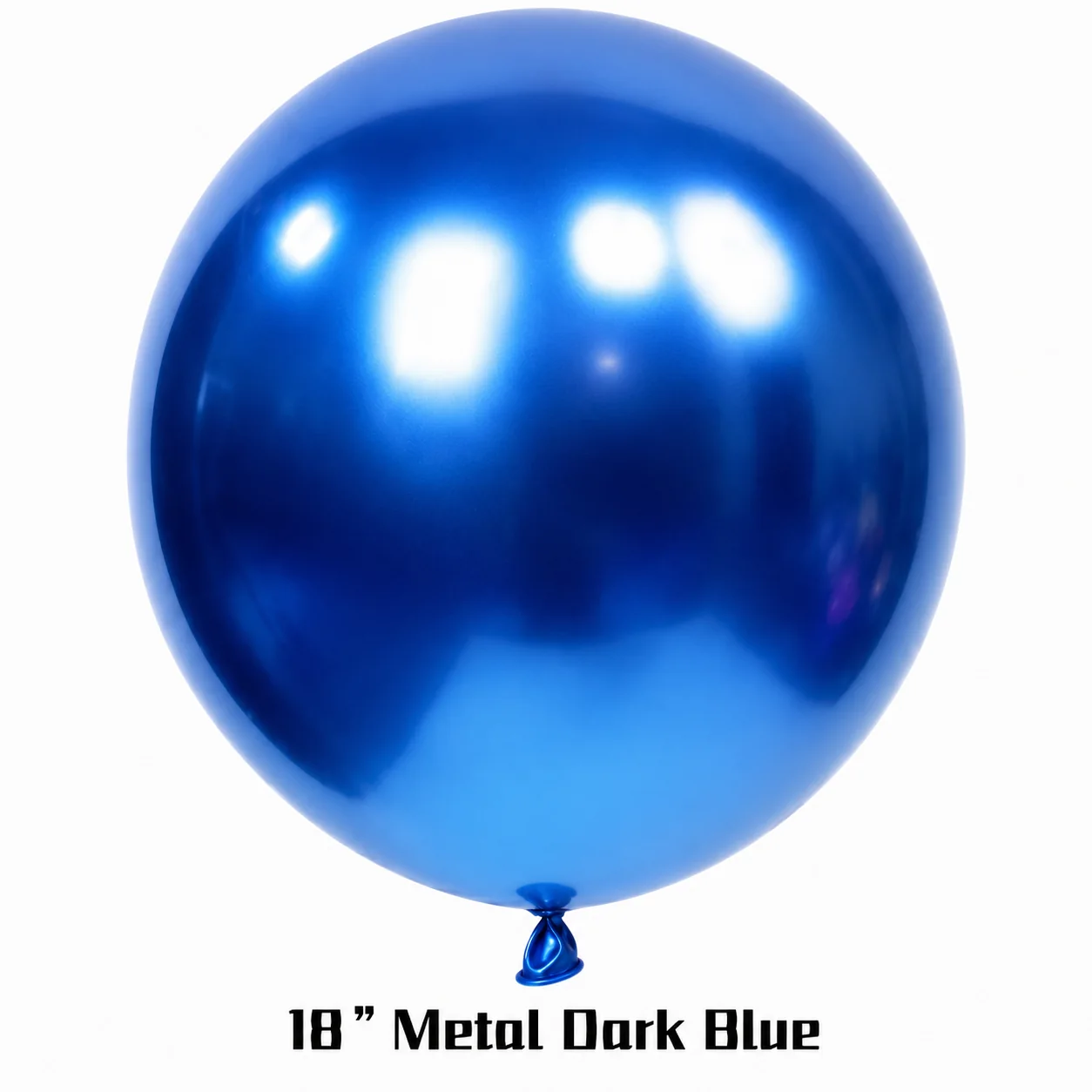 18 inch chrome blue metallic balloon detail image