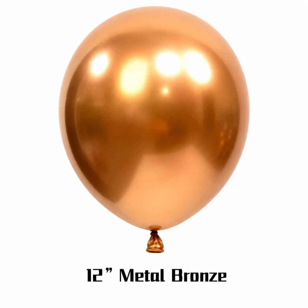 12 inch chrome bronze metallic balloon detail image
