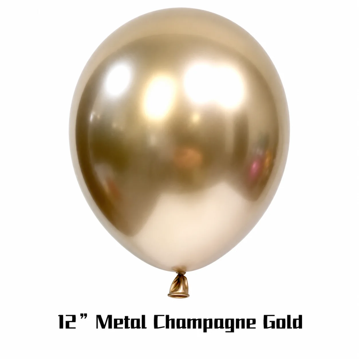 12 inch chrome champagne gold metallic balloon detail image