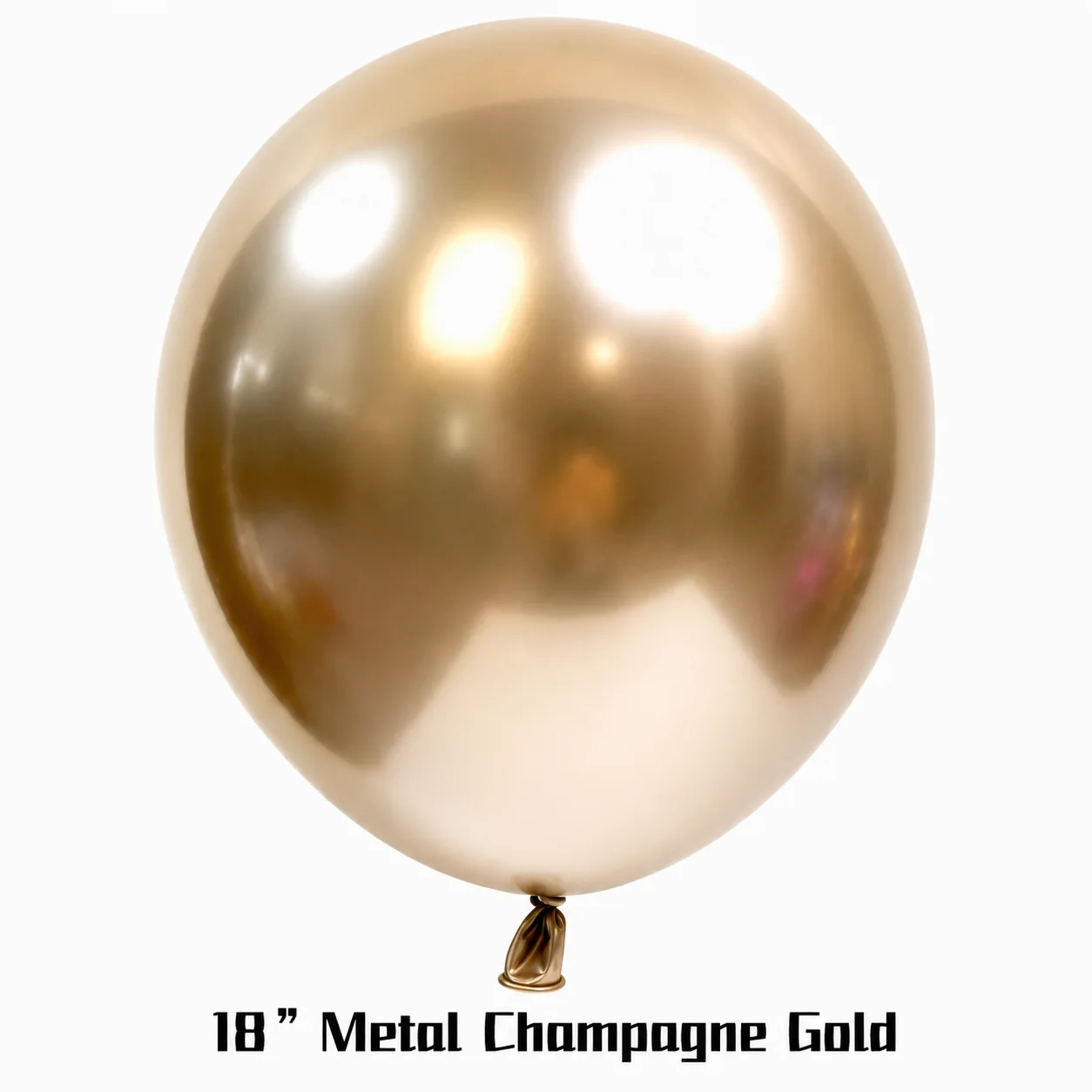 18 inch chrome champagne gold metallic balloon detail image