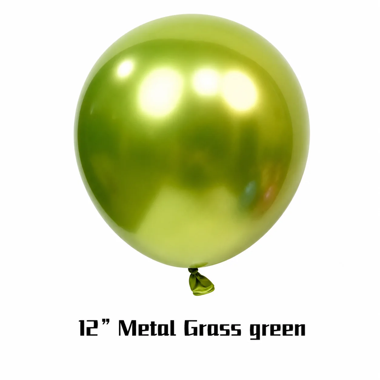 12 inch chrome grass green metallic balloon detail image
