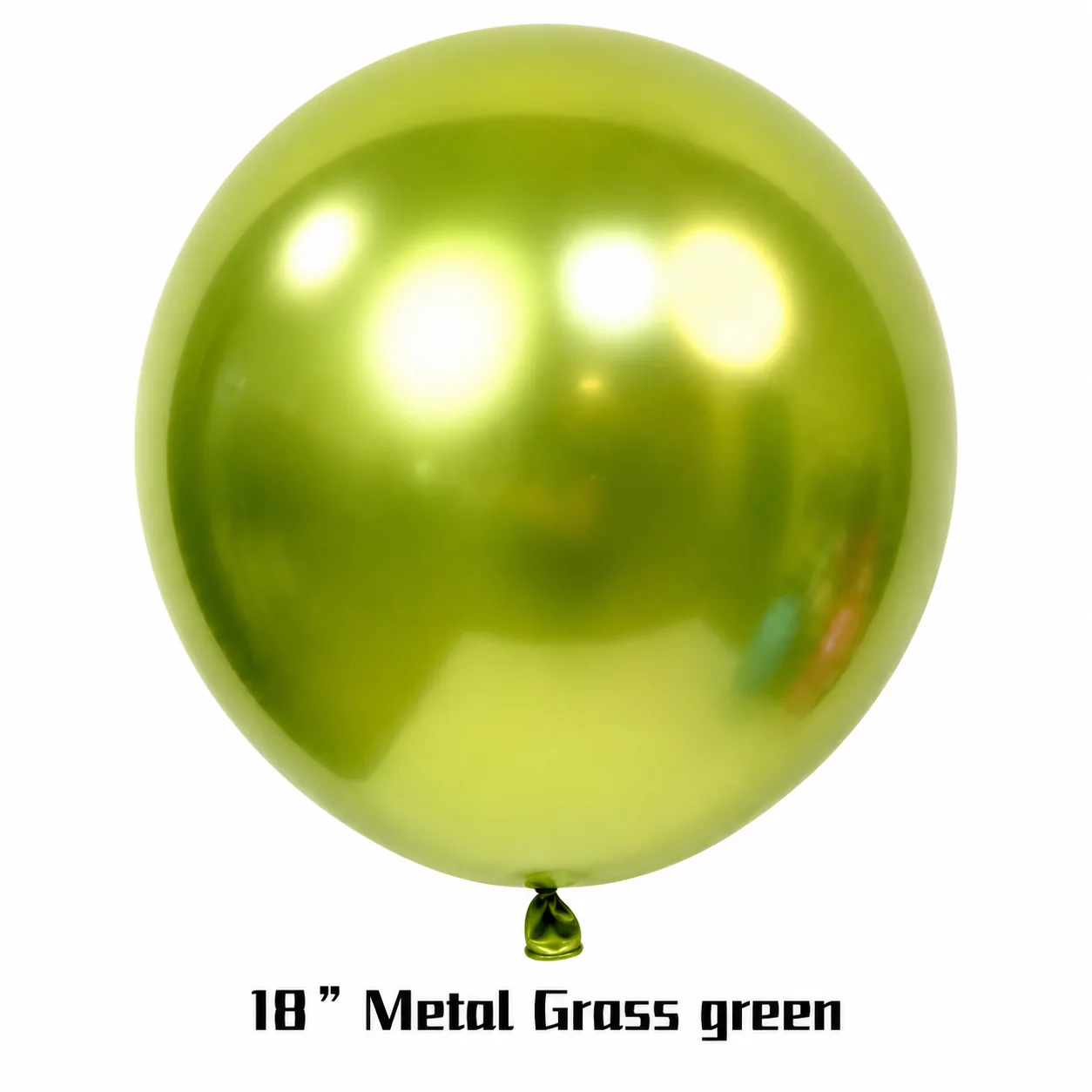 18 inch chrome grass green metallic balloon detail image