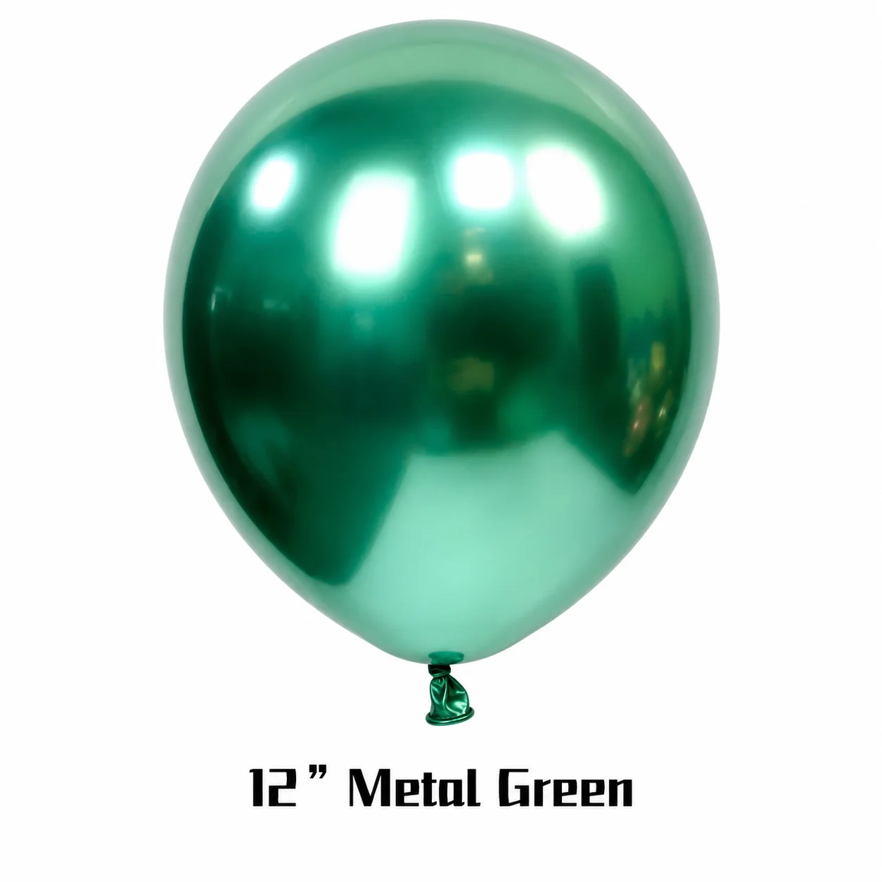 12 inch chrome green metallic balloon detail image