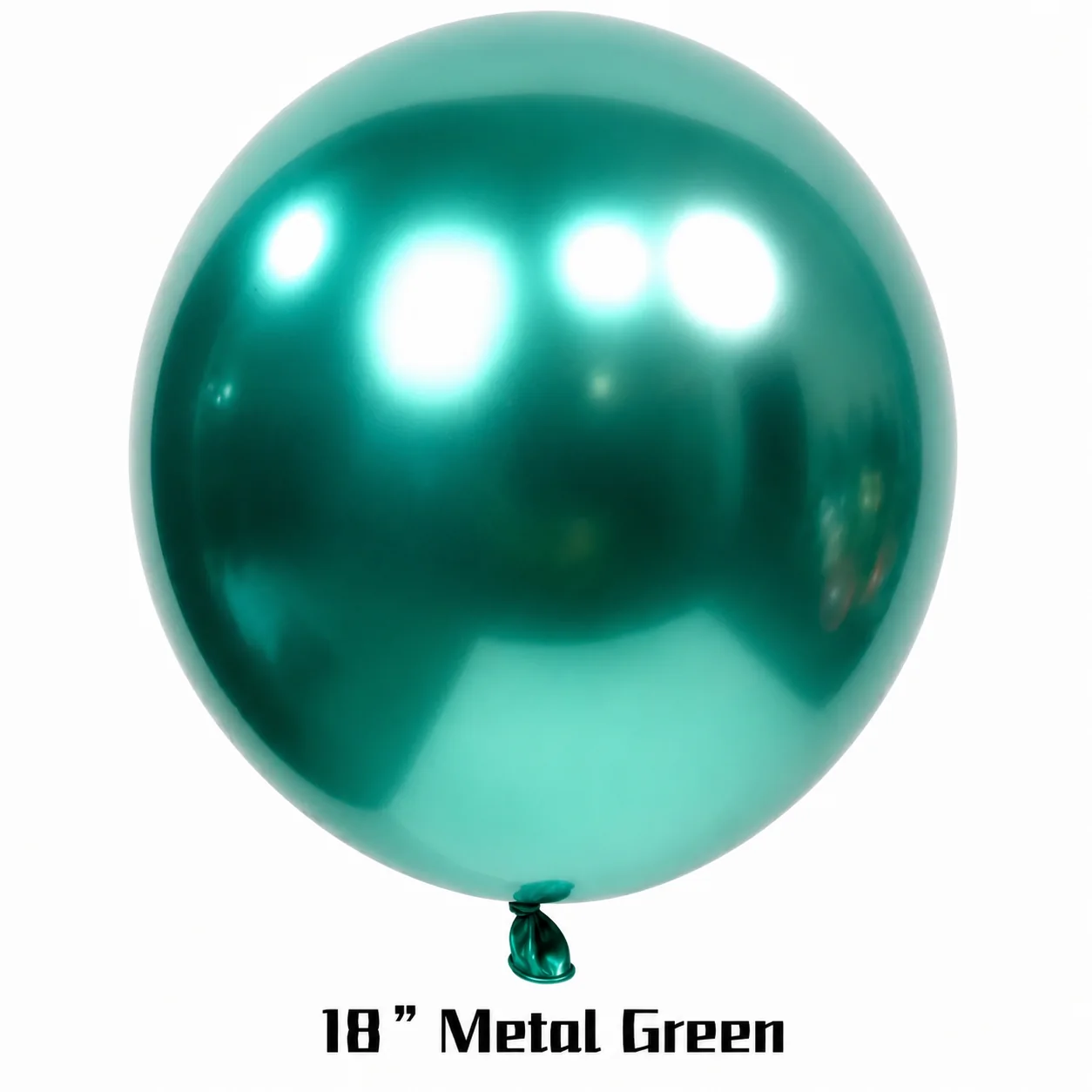 18 inch chrome green metallic balloon detail image