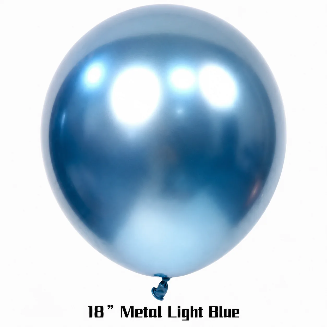18 inch chrome light blue metallic balloon detail image