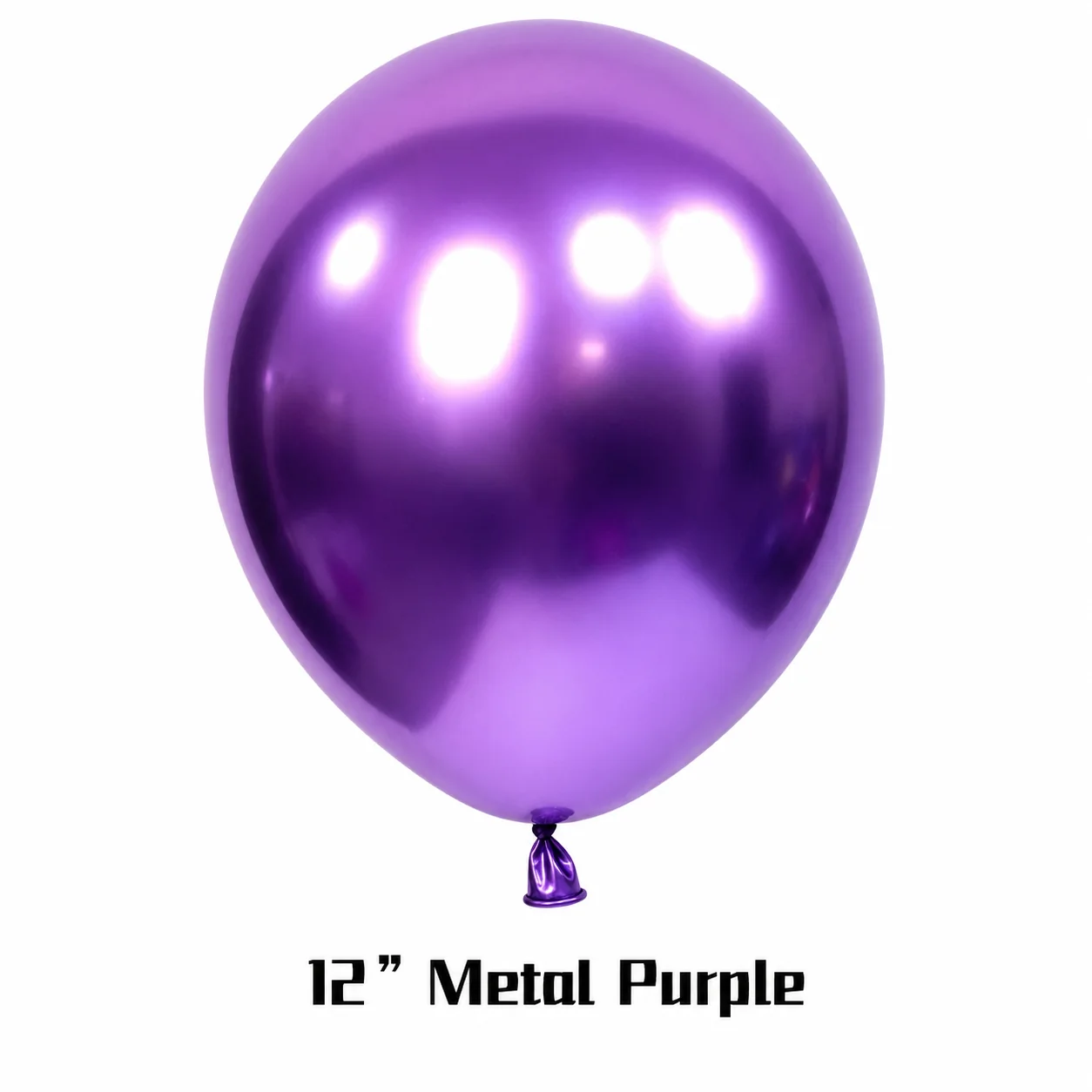 12 inch chrome purple metallic balloon detail image