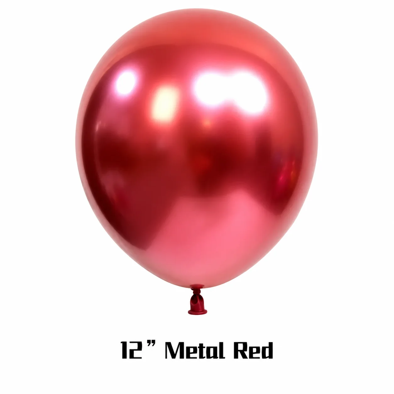 12 inch chrome red metallic balloon detail image