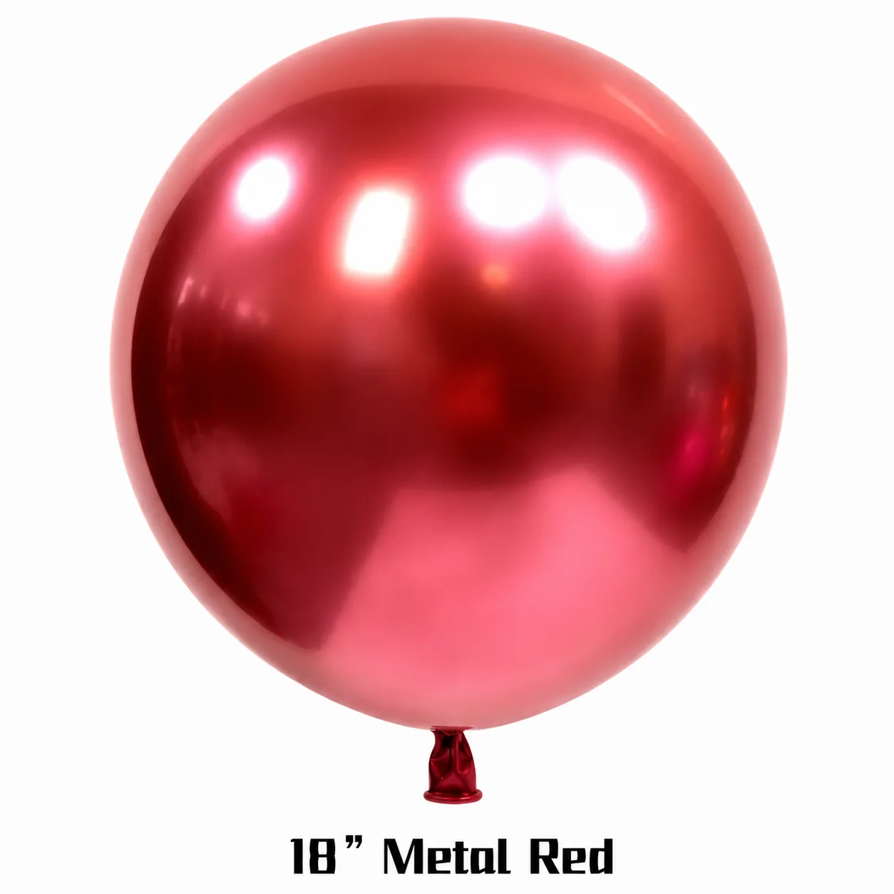 18 inch chrome red metallic balloon detail image