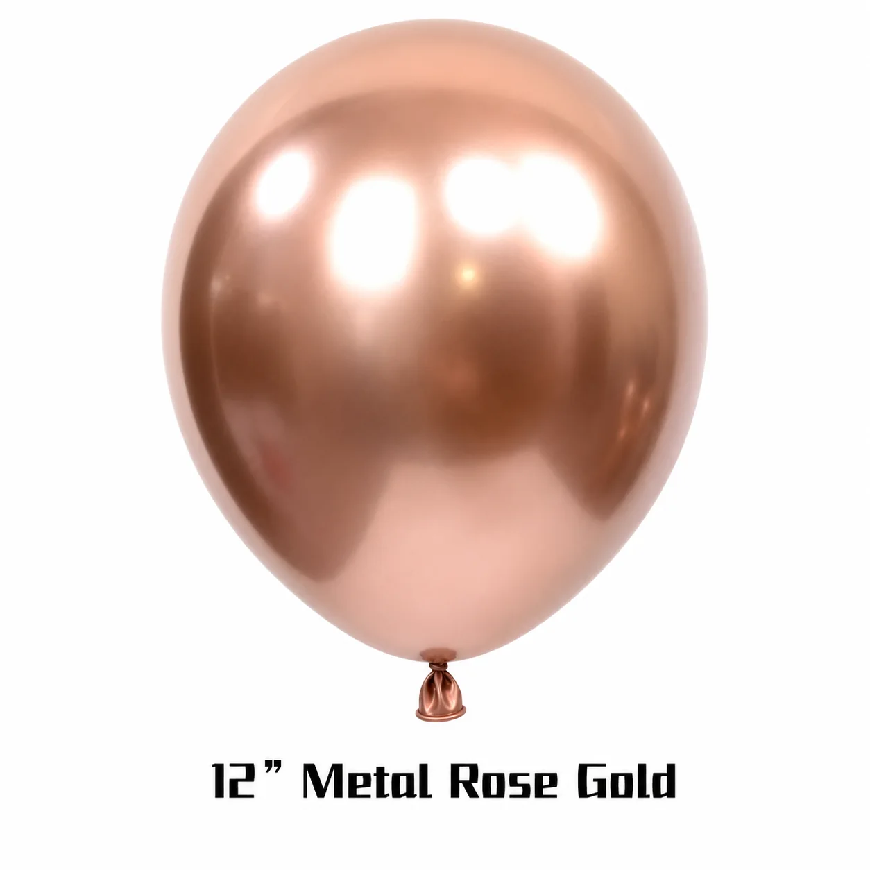 12 inch chrome rose gold metallic balloon detail image