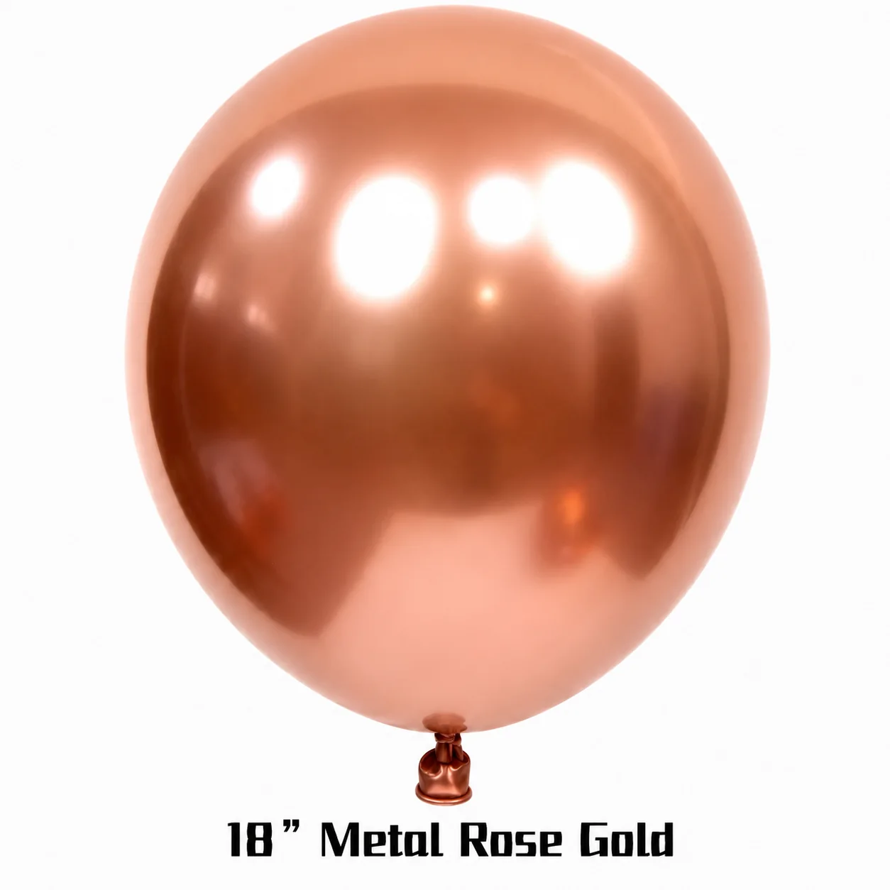 18 inch chrome rose gold metallic balloon detail image