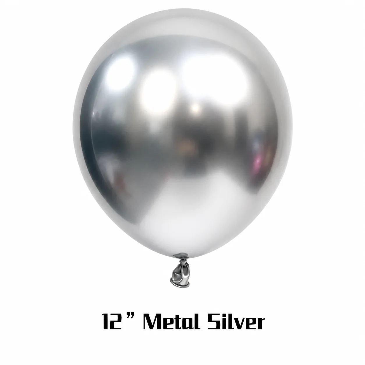 12 inch chrome silver metallic balloon detail image