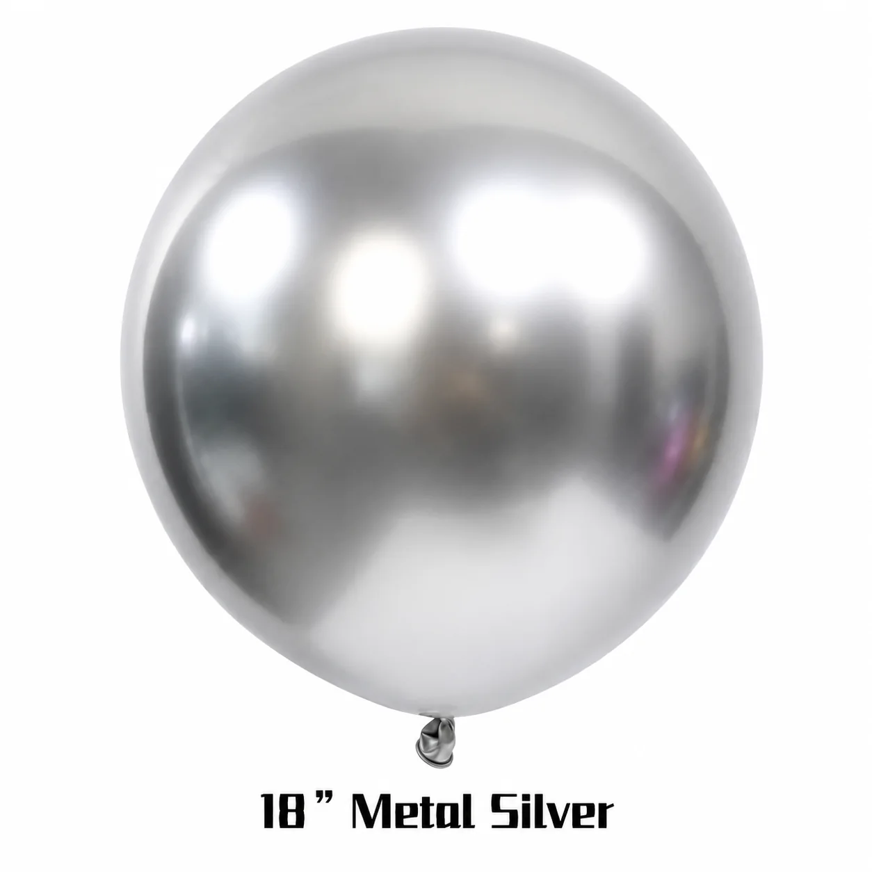 18 inch chrome silver metallic balloon detail image