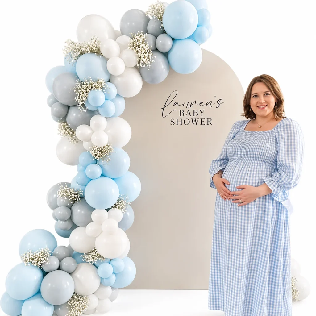 Blue White Elegant Baby Shower Balloon Kit wholesale party balloon image 1