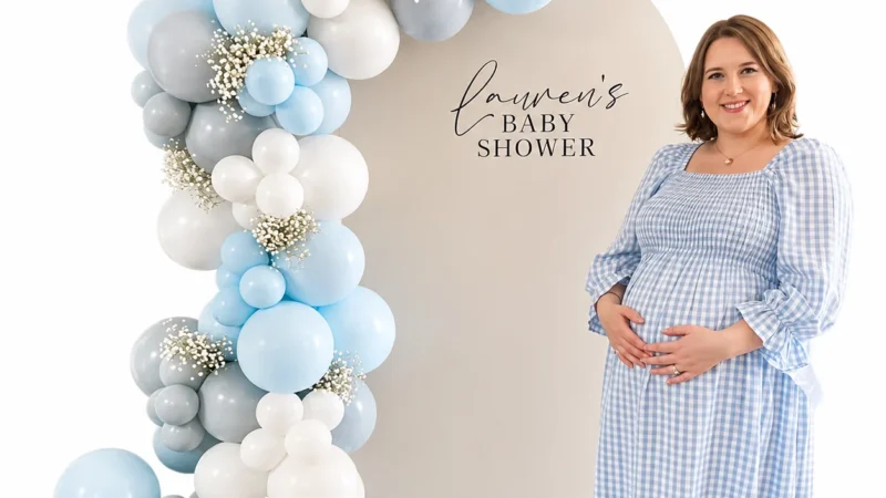 Blue White Elegant Baby Shower Balloon Kit wholesale party balloon image 1