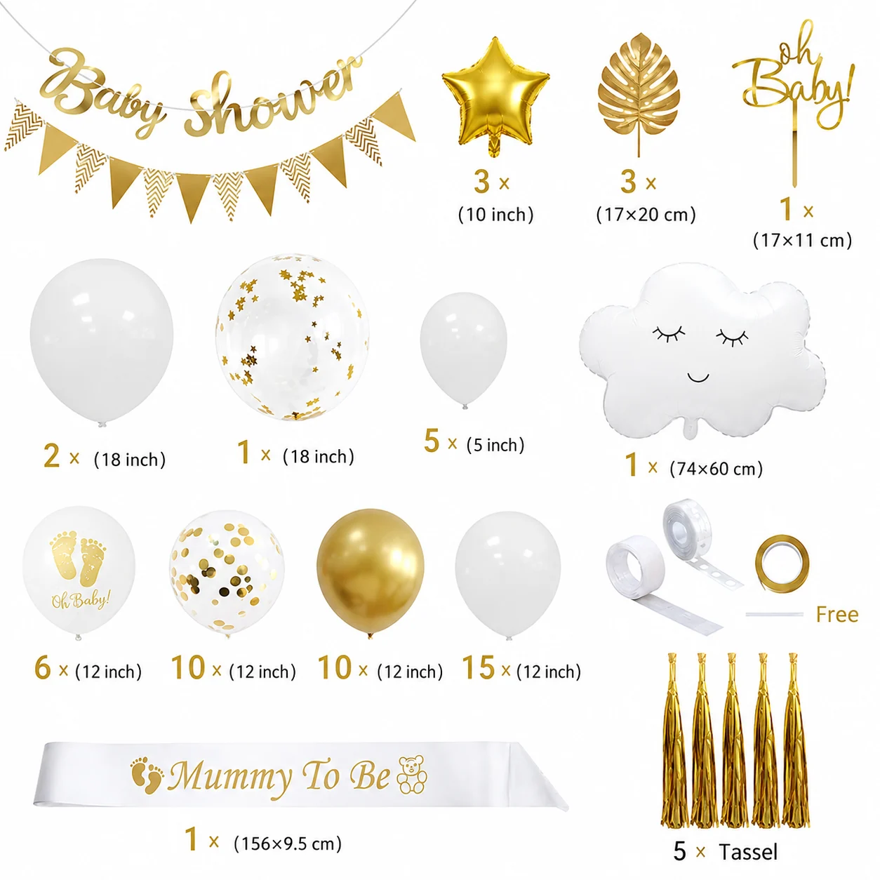 Gold Accent Luxury Baby Shower Balloon Kit wholesale party balloon image 2
