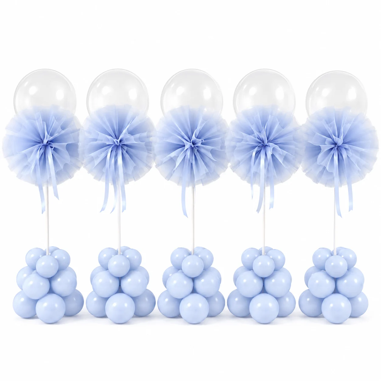 Light Blue Balloon Floor Column