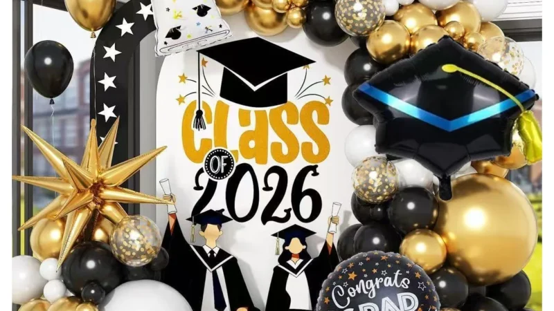 Luxury Black Gold Graduation Balloon Kit wholesale party balloon image 1