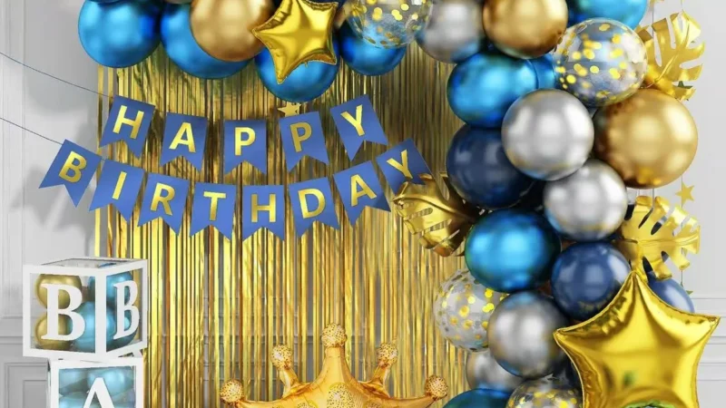 Navy Gold Star Birthday Party Balloon Kit wholesale party balloon image 1