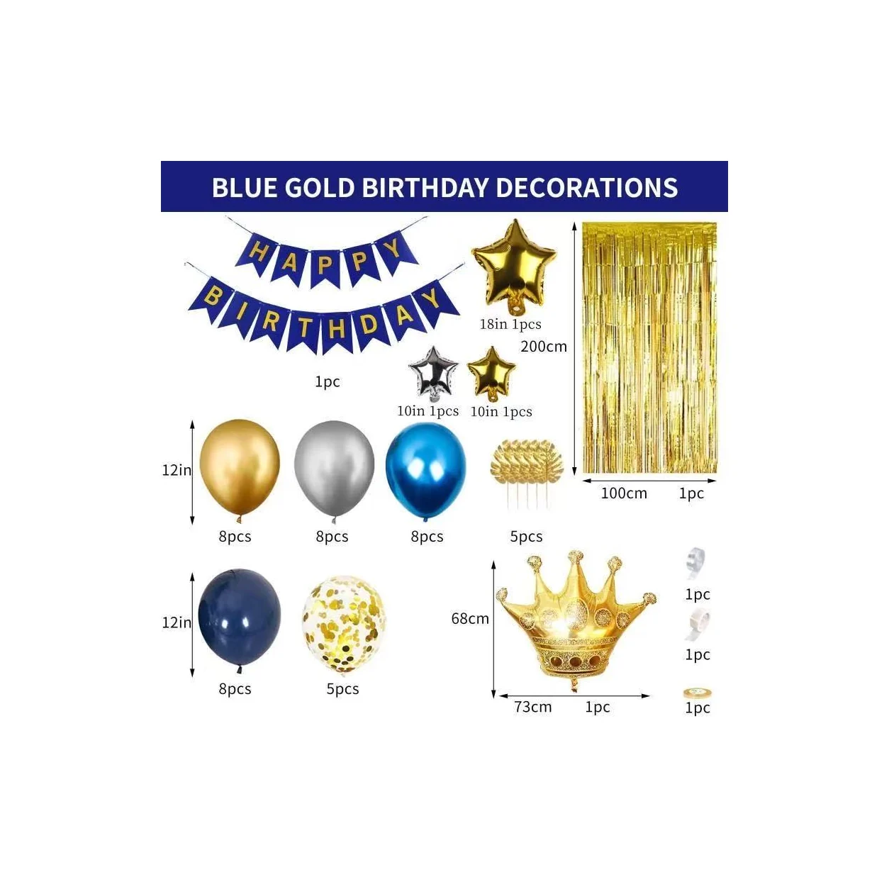 Navy Gold Star Birthday Party Balloon Kit wholesale party balloon image 3