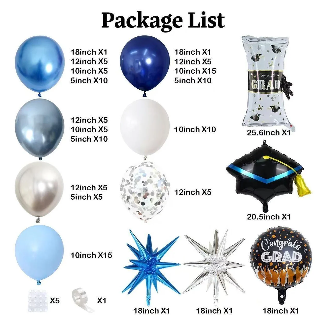 Ocean Blue Graduation Balloon Kit wholesale party balloon image 2