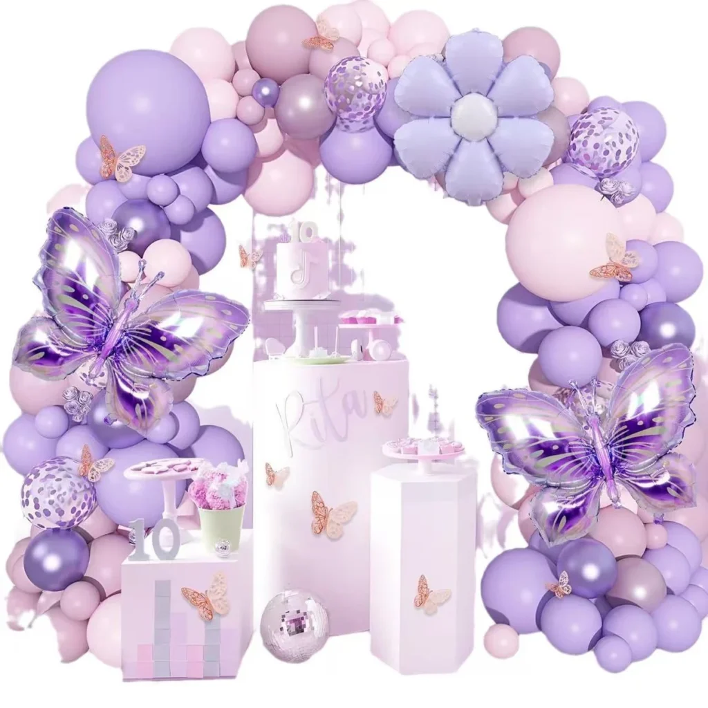 Purple Butterfly Birthday Party Balloon Kit wholesale party balloon image 1