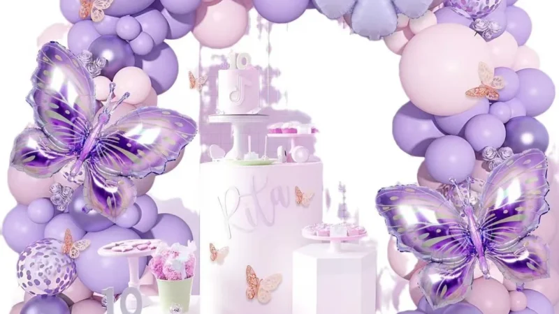 Purple Butterfly Birthday Party Balloon Kit wholesale party balloon image 1