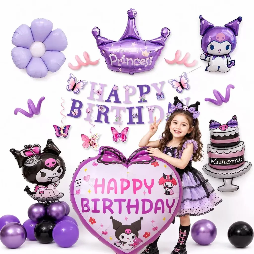 Purple Cartoon Girl Birthday Party Balloon Kit wholesale party balloon image 1