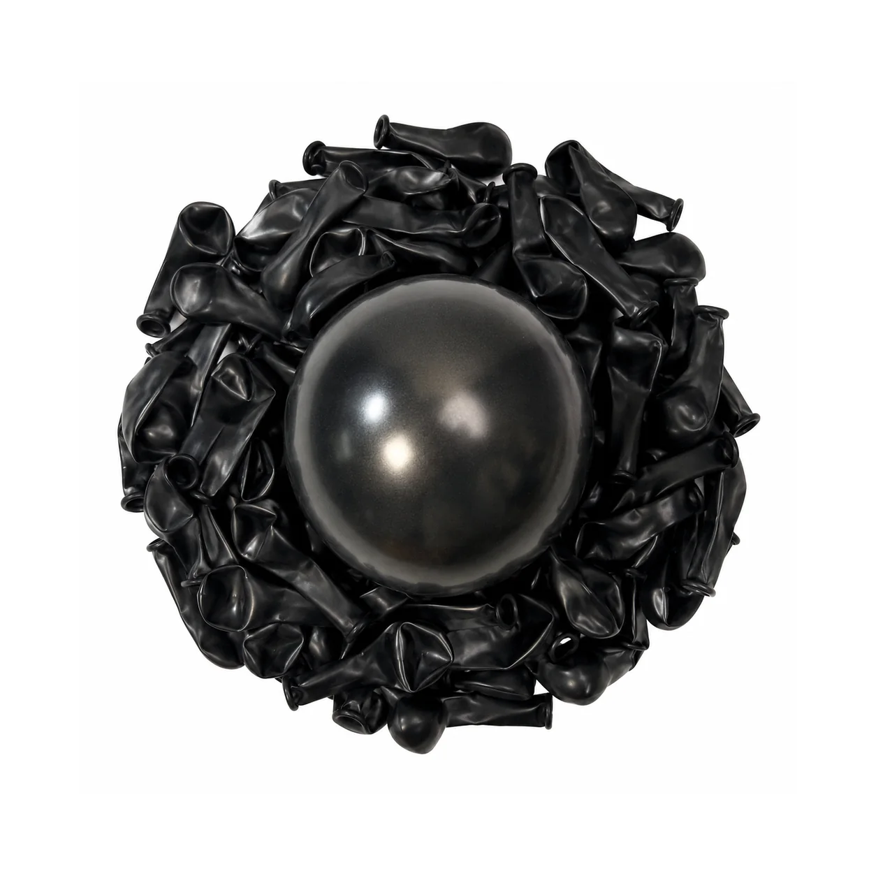 5 inch chrome black metallic balloon detail image