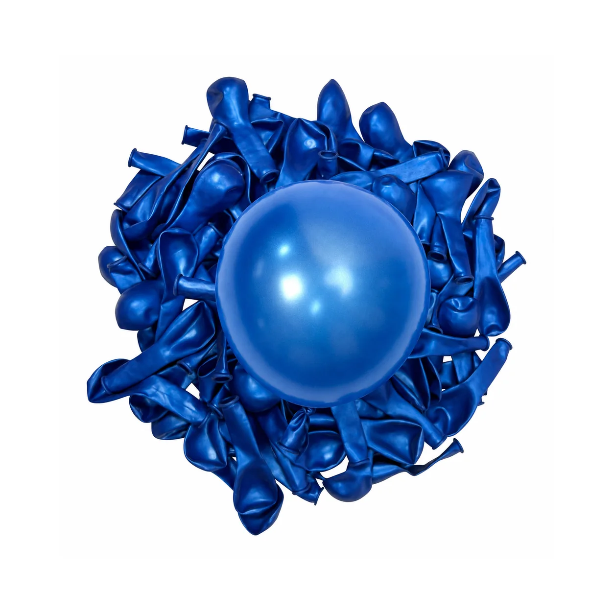 5 inch chrome blue metallic balloon detail image