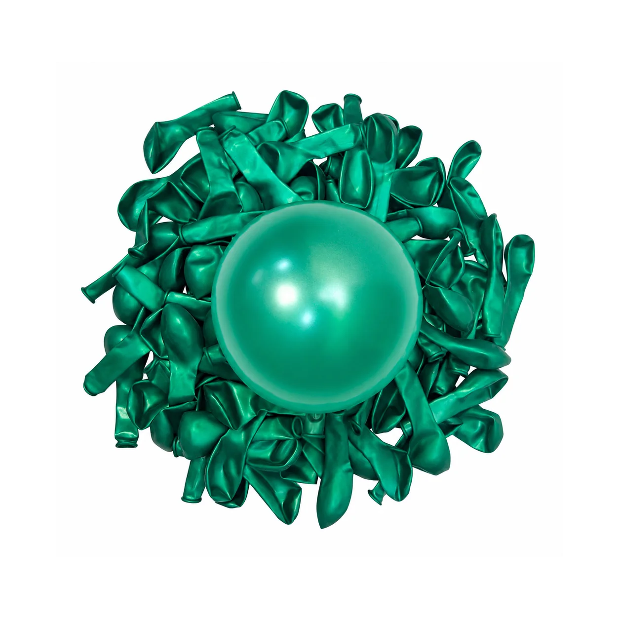 5 inch chrome green metallic balloon detail image