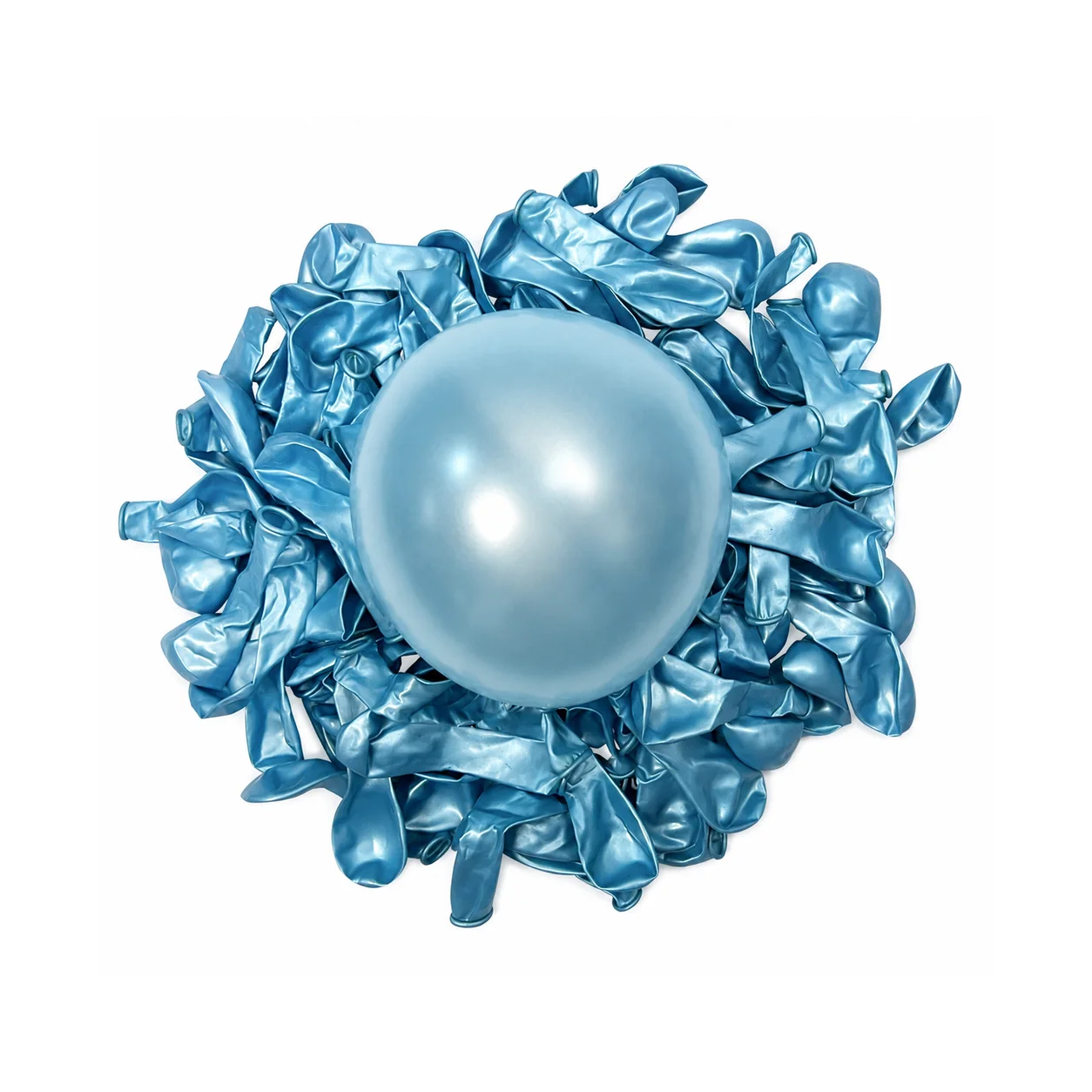 5 inch chrome ice blue metallic balloon detail image