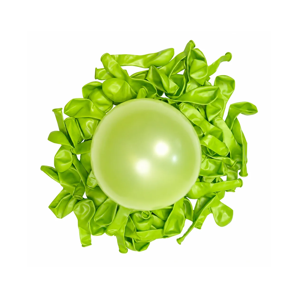 5 inch chrome light green metallic balloon detail image