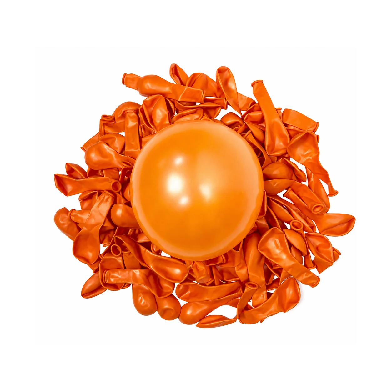 5 inch chrome orange metallic balloon detail image