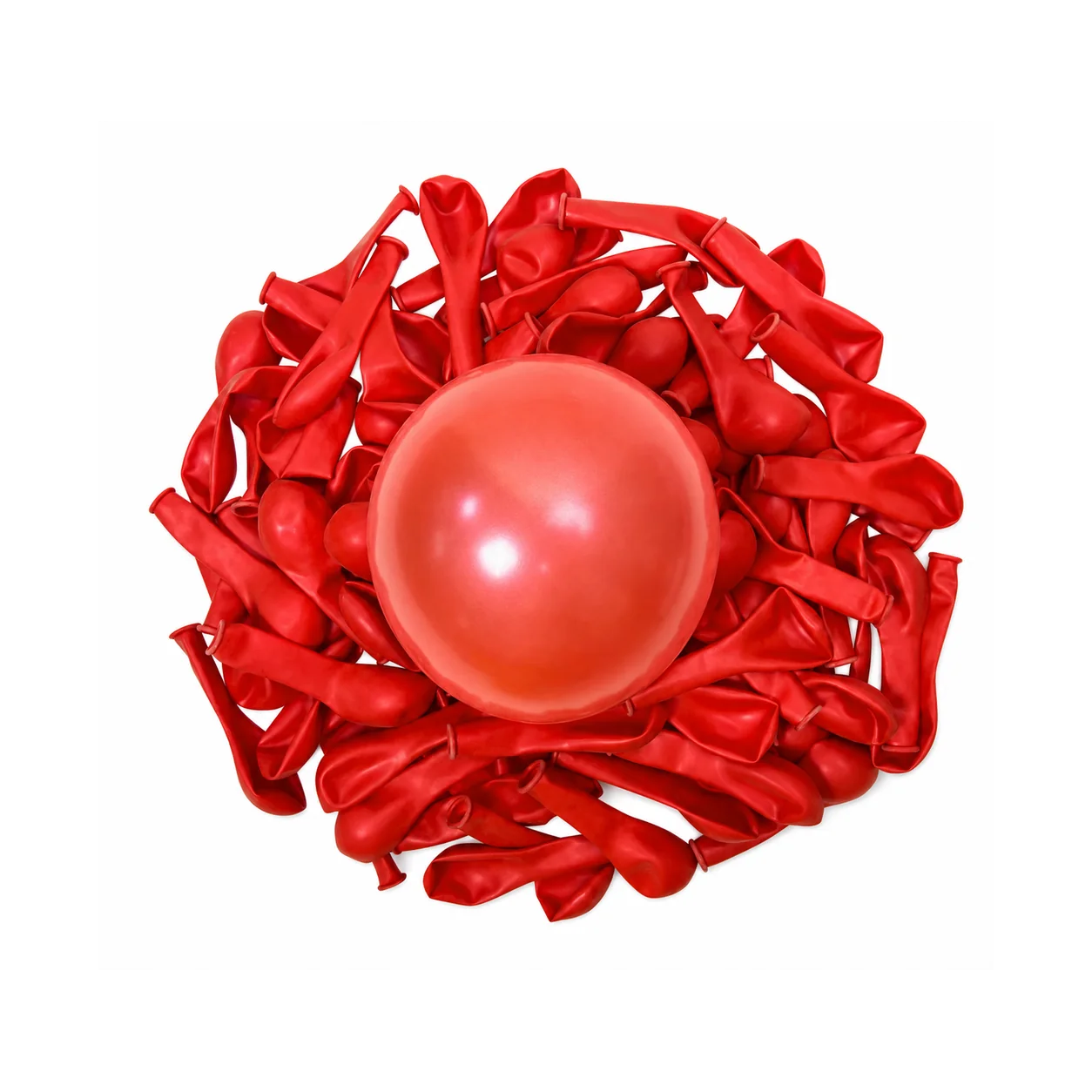 5 inch chrome red metallic balloon detail image