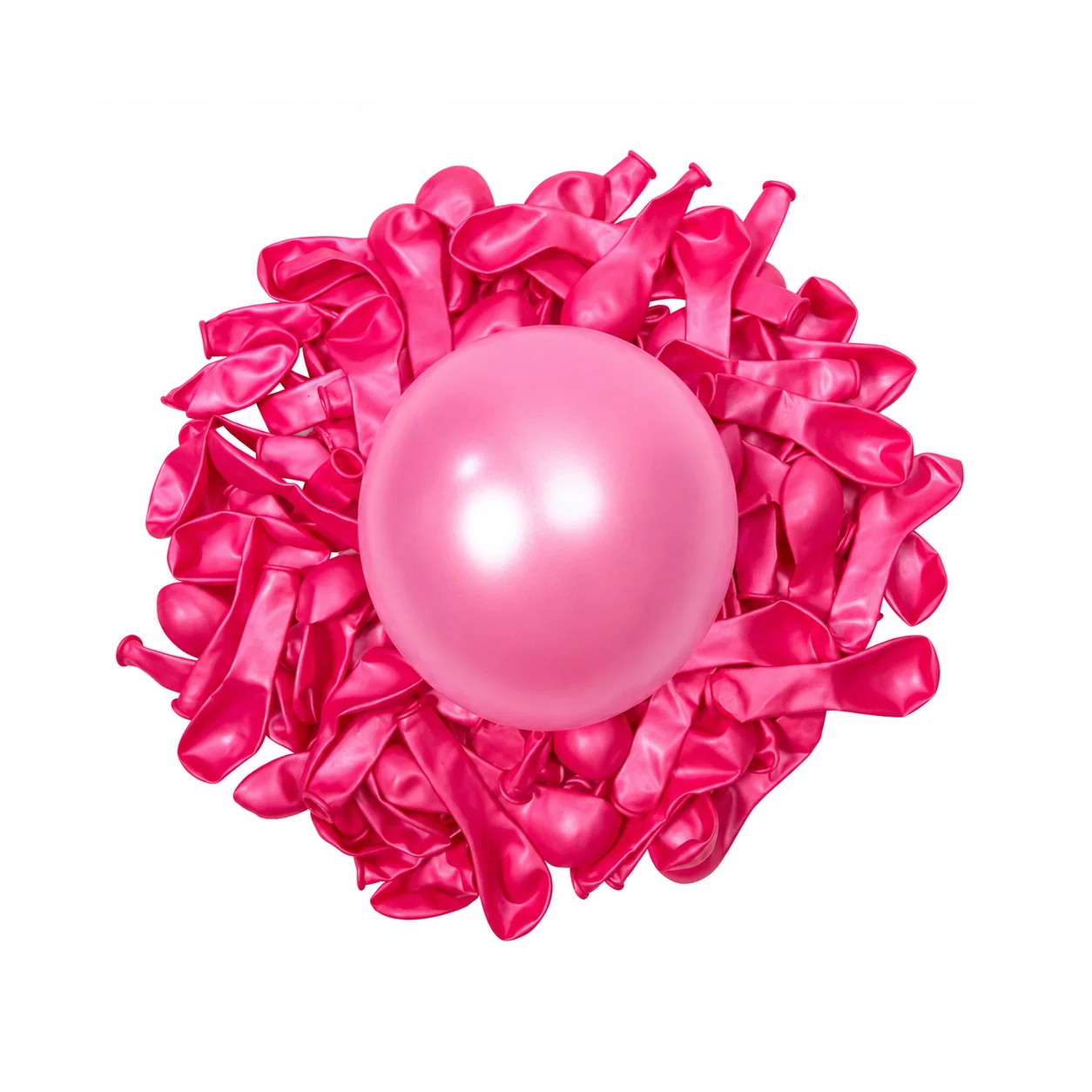 5 inch chrome rose red metallic balloon detail image