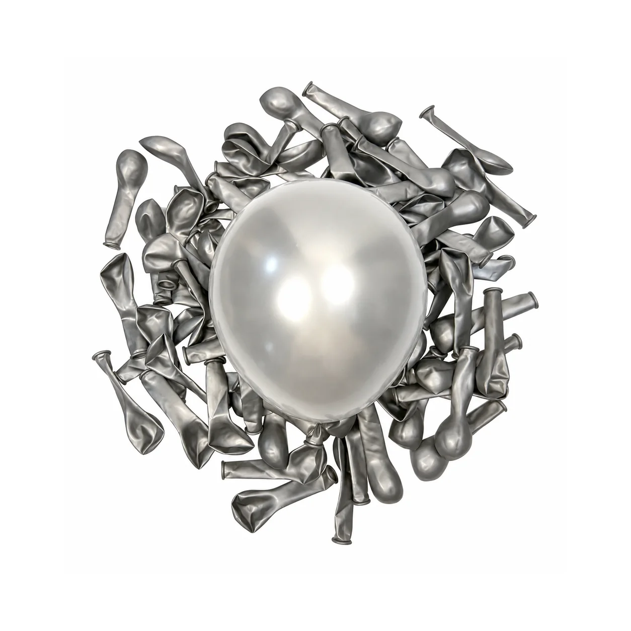 5 inch chrome silver metallic balloon detail image