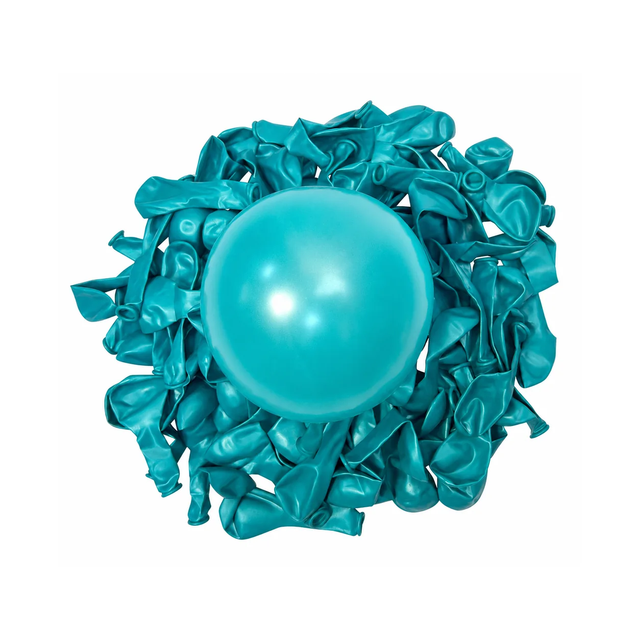 5 inch chrome sky blue metallic balloon detail image