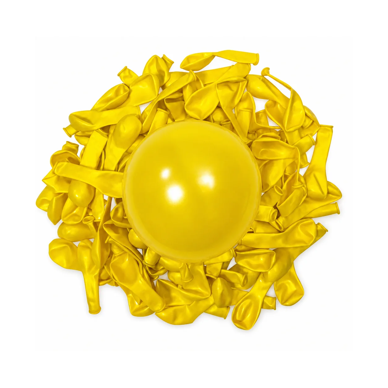 5 inch chrome yellow metallic balloon detail image