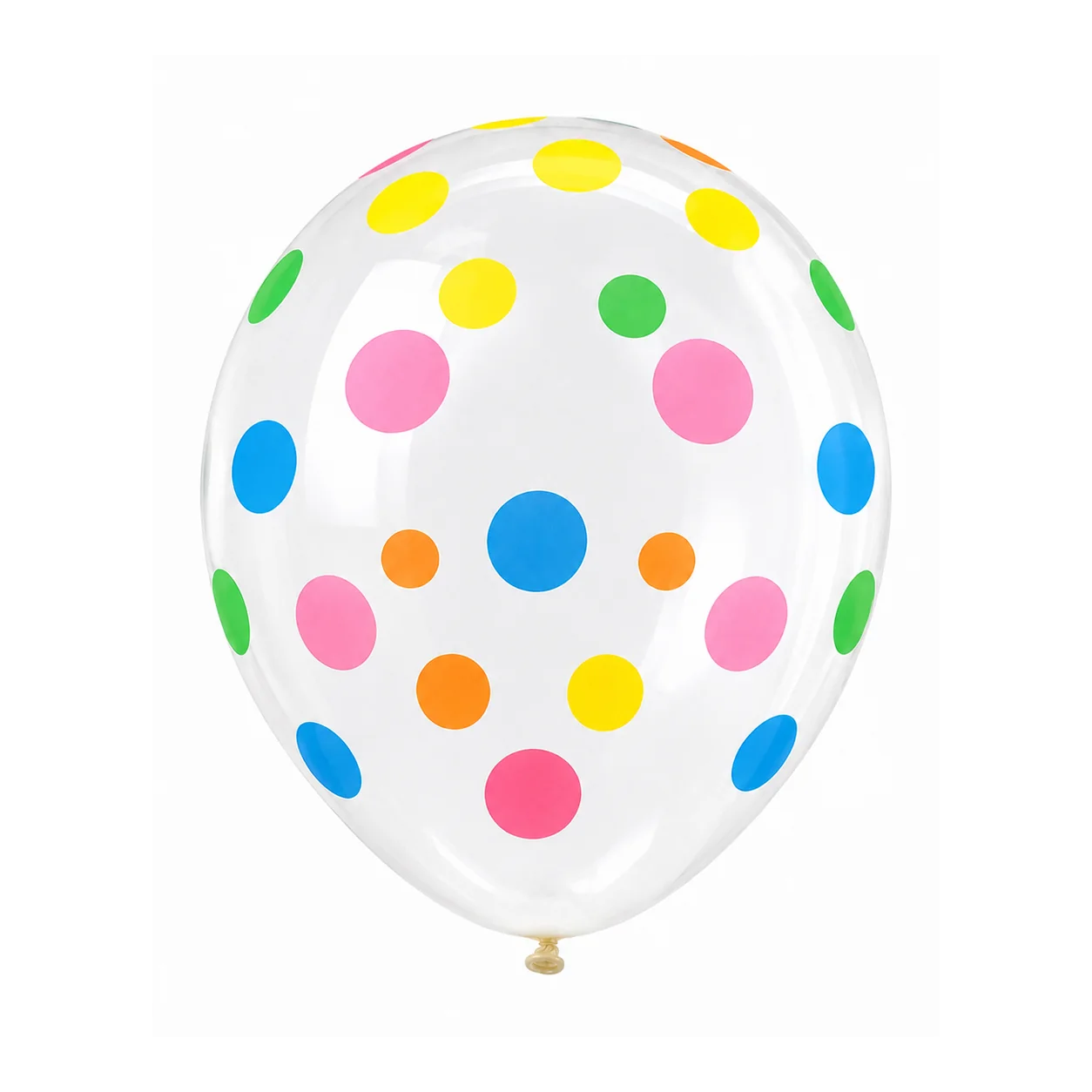 10 inch transparent with mixed color dots polka dot latex balloon