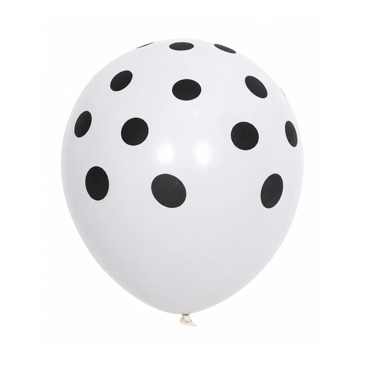 10 inch white with black dots polka dot latex balloon