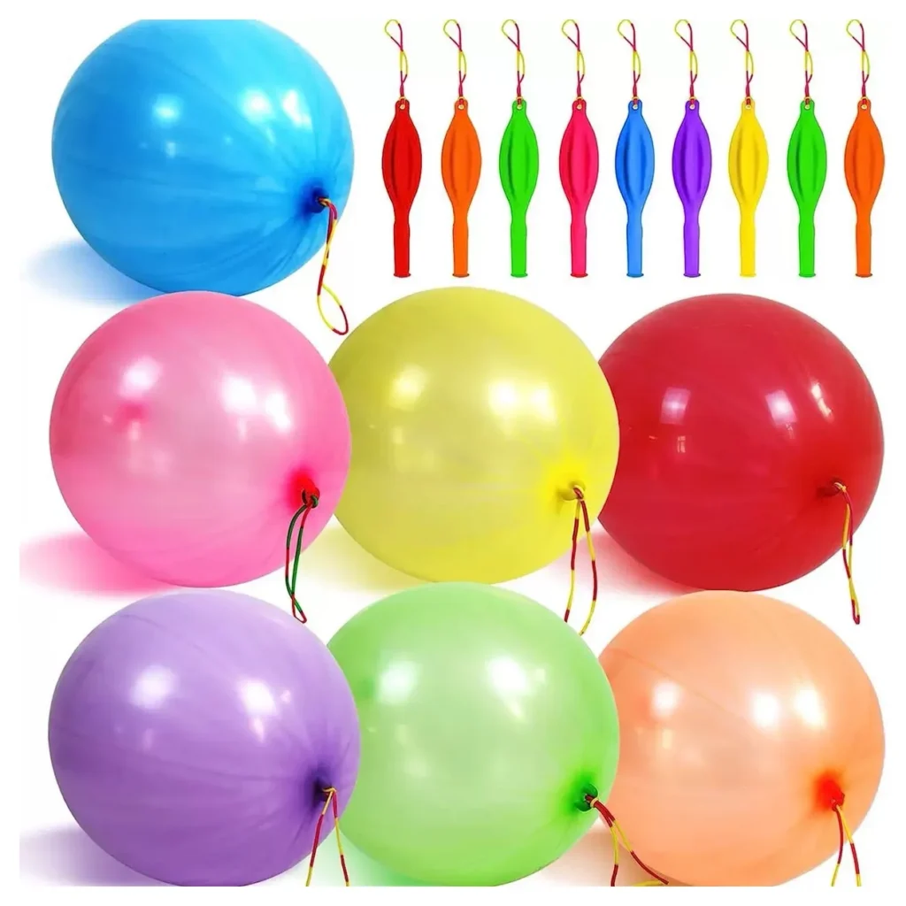 Wholesale punch balloons inflated mixed color display