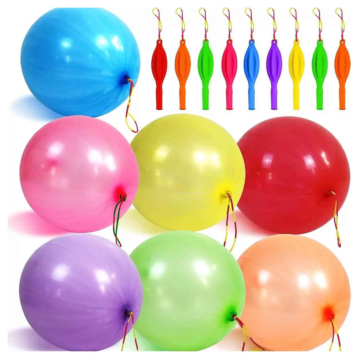 Wholesale punch balloons inflated mixed color display